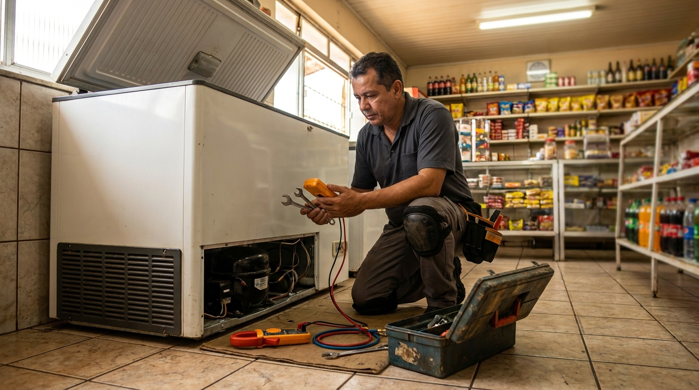 Técnico de conserto de freezer em residência em Uberaba‑MG